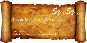 Szabó Szolón névjegykártya